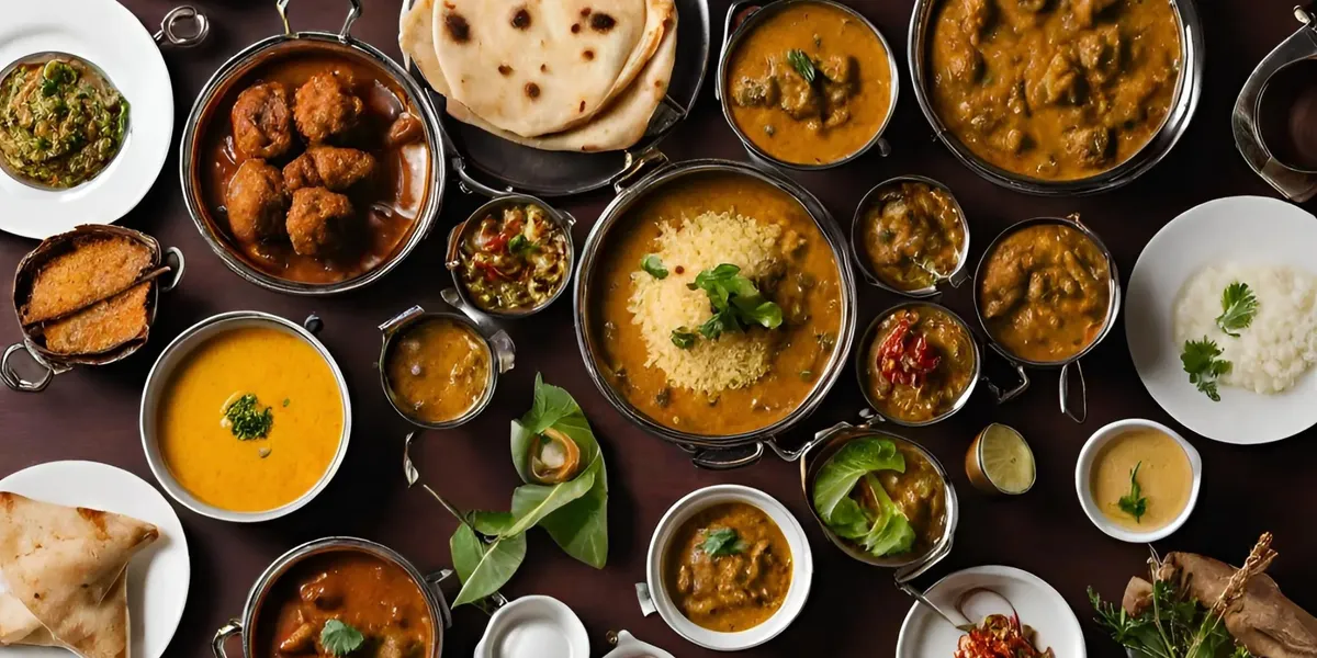 rs=w_1200,h_600,cg_true (4) Aromatic Indian feast, various curries & breads.